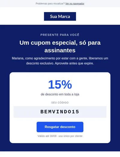 Cupom de desconto — Vendas